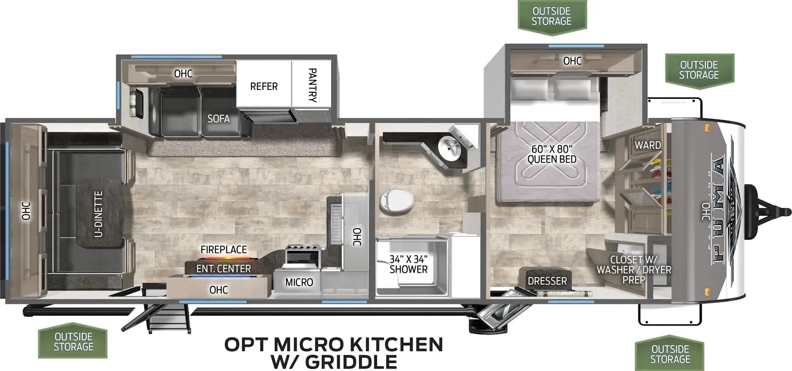 2024 Palomino Puma 29RDBS - Floor plan