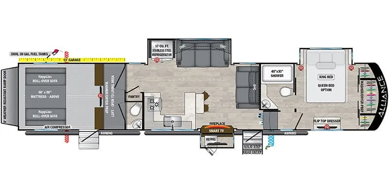 2023 Alliance RV Valor 40V13 - Floor plan