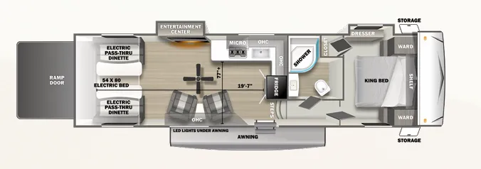 Forest River Shockwave 3300RLT floor plan