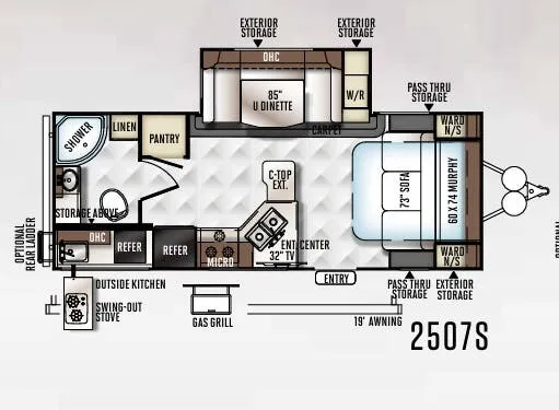 Forest River Rockwood Mini Lite 2507S floor plan