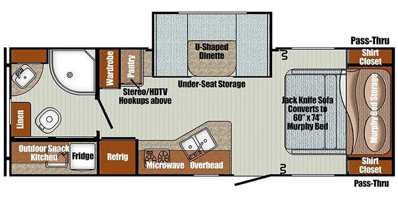 2023 Gulf Stream Vista Cruiser 23MBS - Floor plan