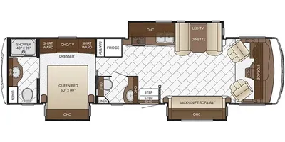 2018 Newmar Bay Star 3403 floor plan