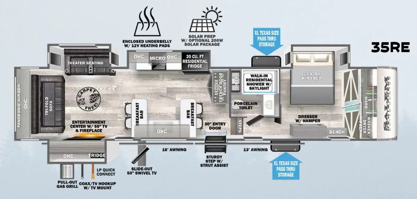 Forest River Salem Hemisphere Elite 35RE floor plan