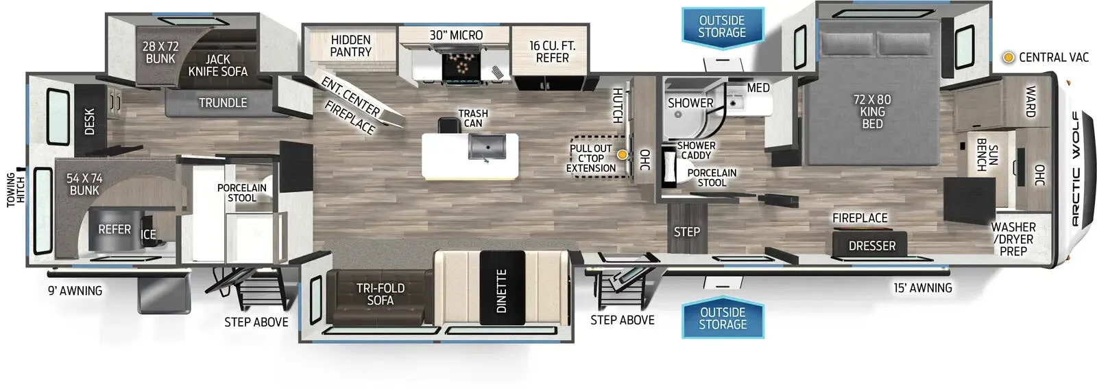 Forest River Cherokee Arctic Wolf 3850SUITE floor plan