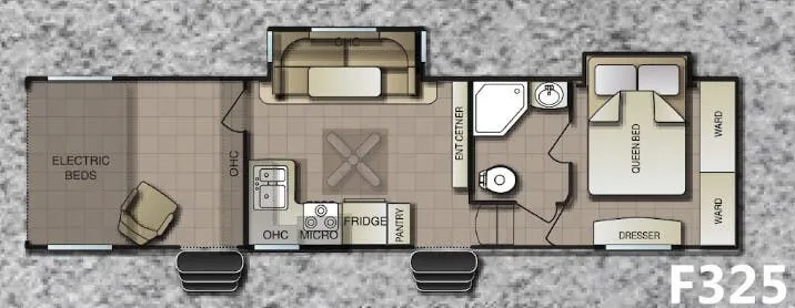 Pacific Coachworks Powerlite F325 floor plan