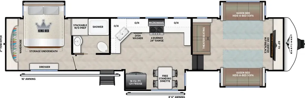 2026 East to West Blackthorn 3865FLR floor plan