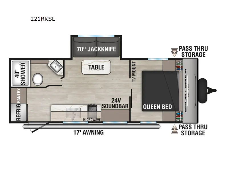 2025 K-Z Sportsmen Select 221RKSL - Floor plan