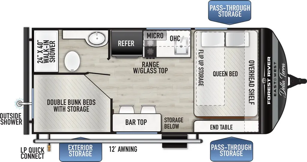 2026 East to West Della Terra LE 170BHXLE floor plan
