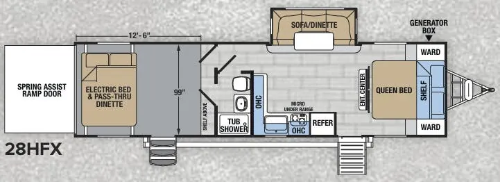 Forest River XLR Hyperlite 28HFX floor plan