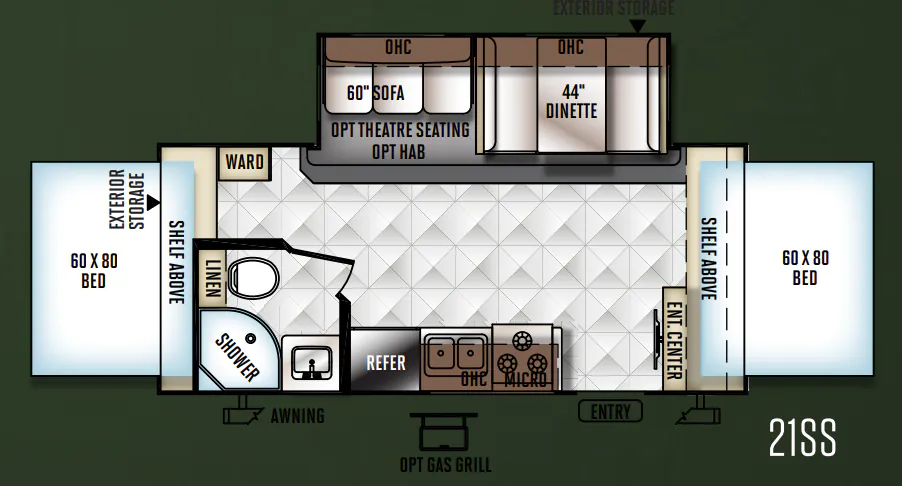 Forest River Flagstaff Shamrock 21SS floor plan