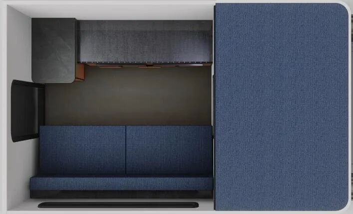 Four Wheel Camper Fleet BASE ROLL OVER COUCH floor plan