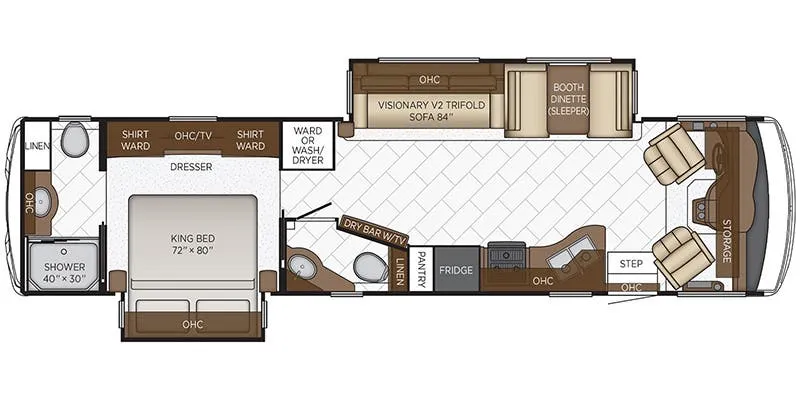 Newmar Bay Star 3609 floor plan