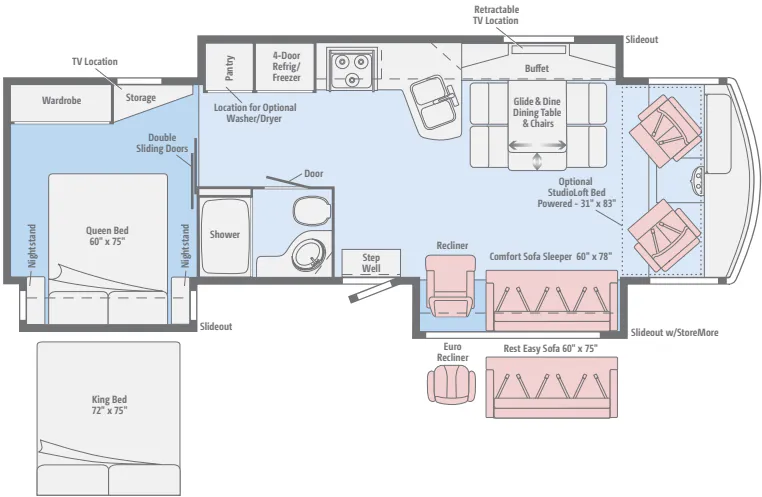 Winnebago Sightseer 33C floor plan