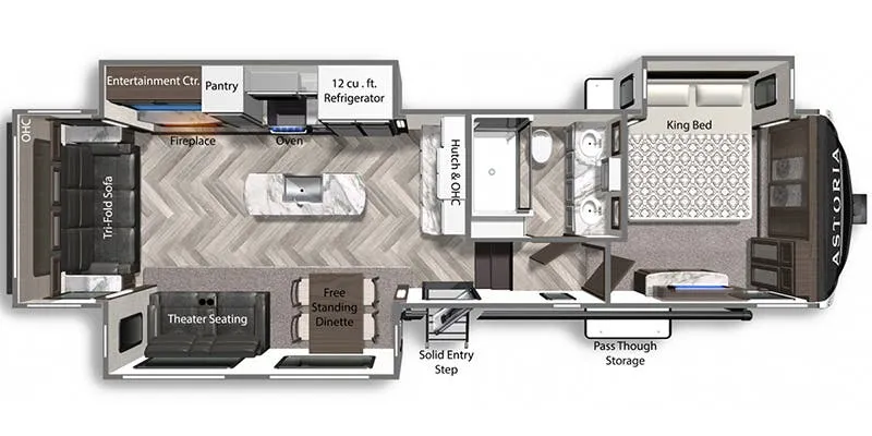 2021 Dutchmen Astoria Platinum 3173RLP floor plan