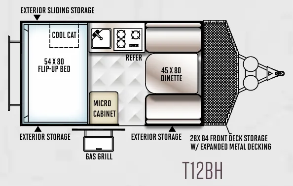 Forest River Flagstaff Hard Side T12BH floor plan