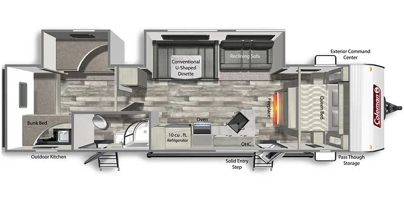 2022 Dutchmen Coleman Lantern 334BH - Floor plan