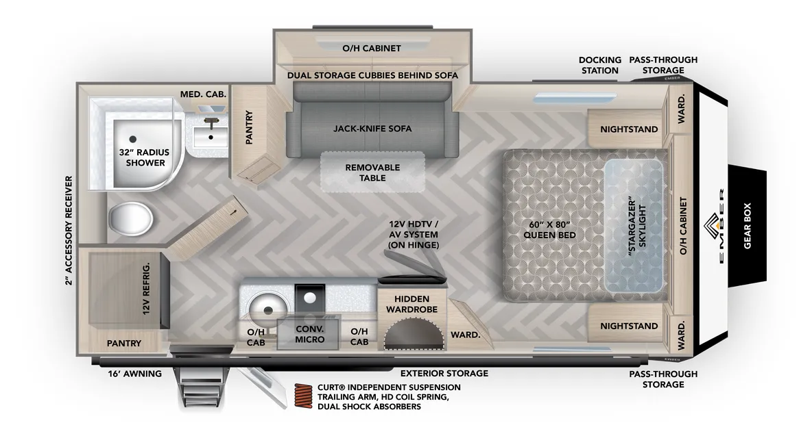 Ember RV Overland 201FBQ floor plan