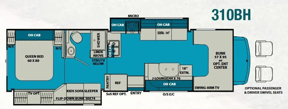 2018 Coachmen Leprechaun 310BH floor plan