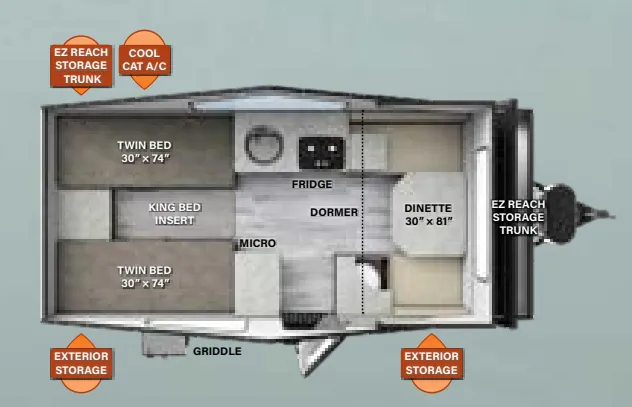 Forest River Flagstaff Hard Side T21TBHW floor plan