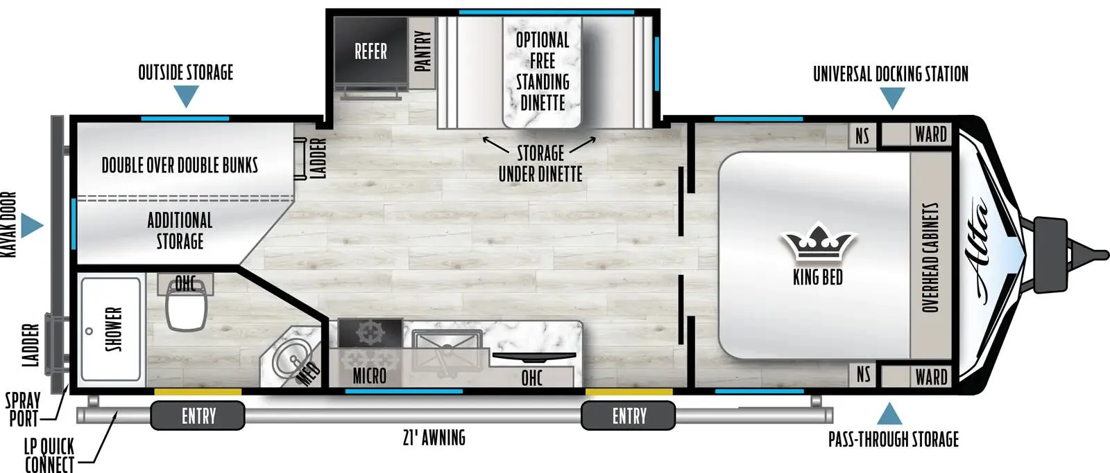 2025 East to West Alta 2475KBH - Floor plan