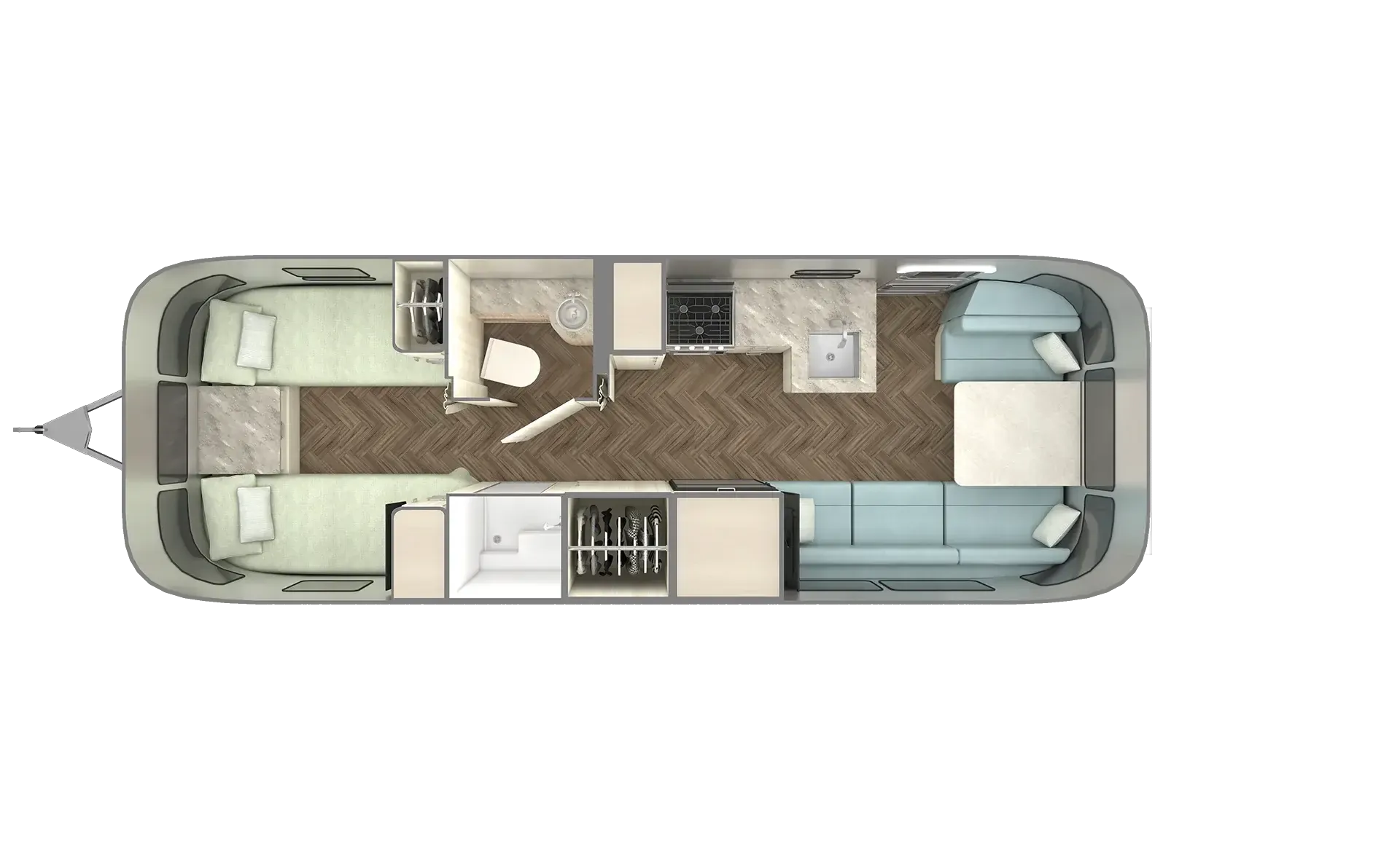 Airstream International 27FB floor plan