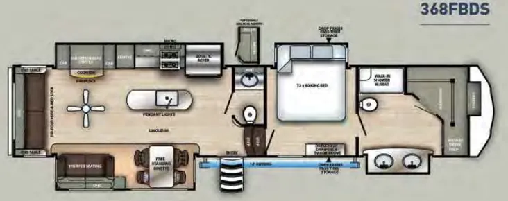 Forest River Sandpiper 368FBDS floor plan