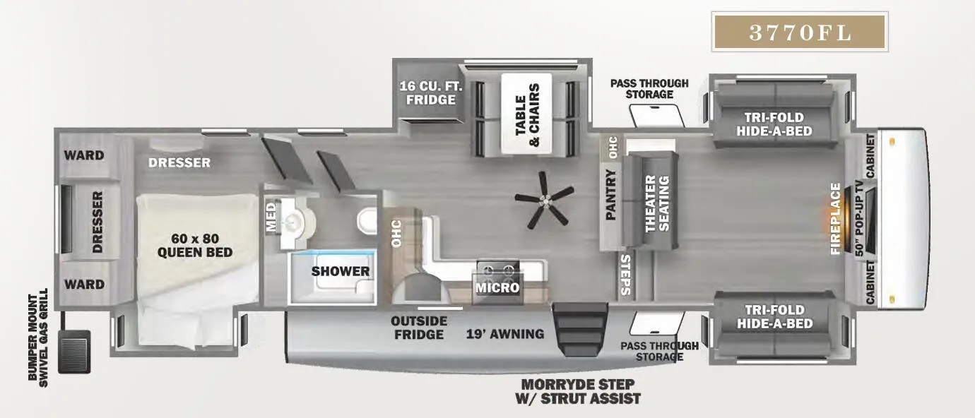 Forest River Sandpiper 3770FL floor plan