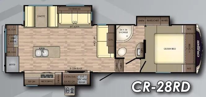 2018 CrossRoads Cruiser Aire 28RD floor plan