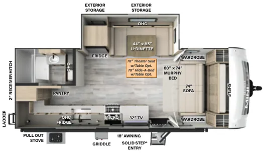 2024 Forest River Rockwood Mini Lite 2517S - Floor plan