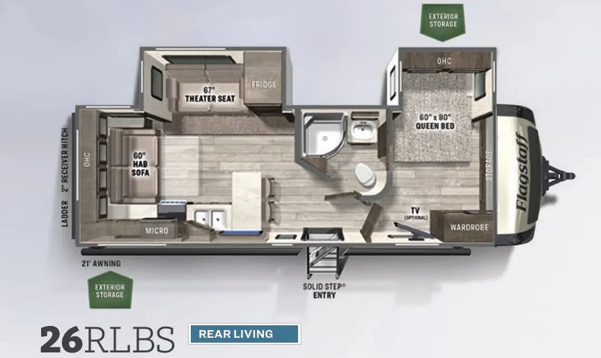 2021 Forest River Flagstaff Super Lite 26RLBS - Floor plan