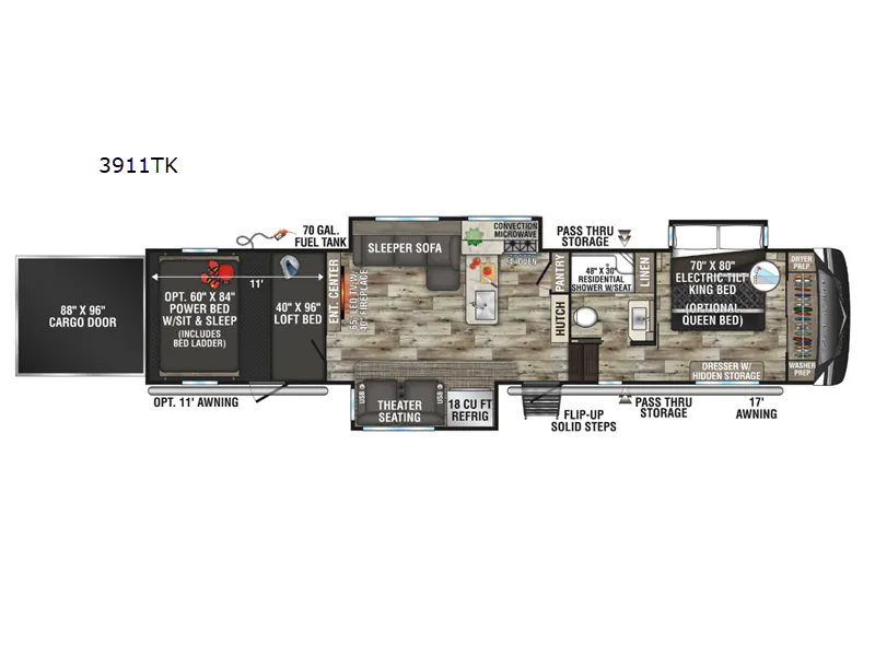 2022 K-Z Venom 3911TK — Floor plan
