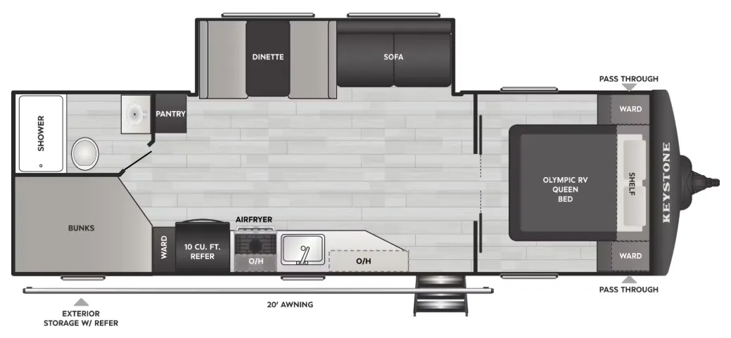 2027 Keystone Hideout 262BHS - Floor plan
