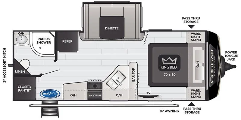 2022 Keystone RV Cougar Half-Ton 22RBS floor plan