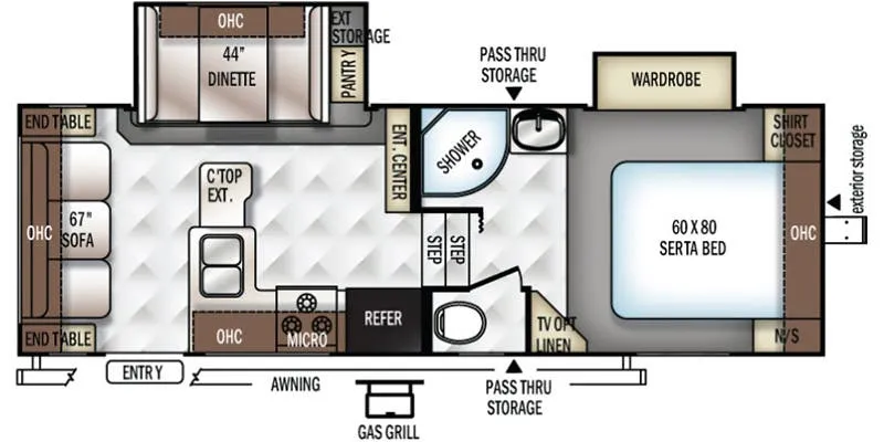 2017 Forest River Rockwood Ultra Lite 2440WS - Floor plan
