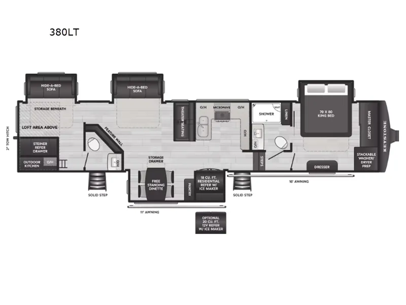 2026 Keystone Alpine Avalanche Edition 380LT floor plan