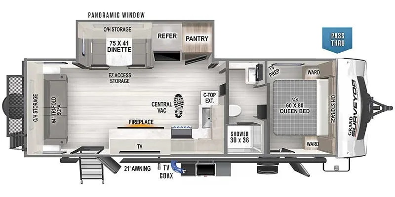 2023 Forest River Grand Surveyor 253RLS - Floor plan