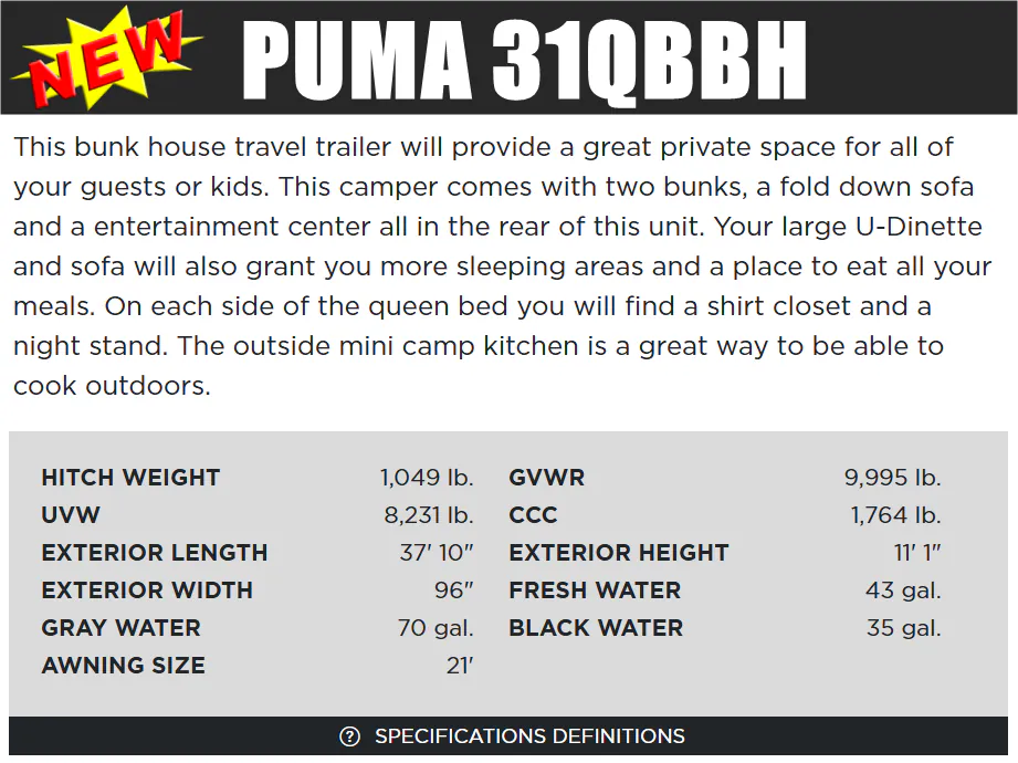 2027 Forest River Puma 31QBBH, Photos photo 25