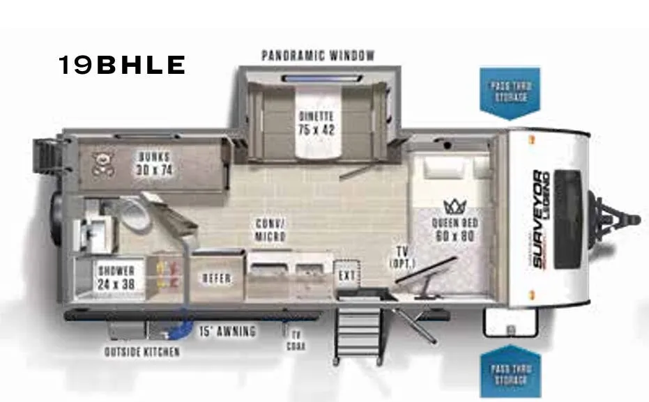 Forest River Surveyor Legend 19BHLE floor plan