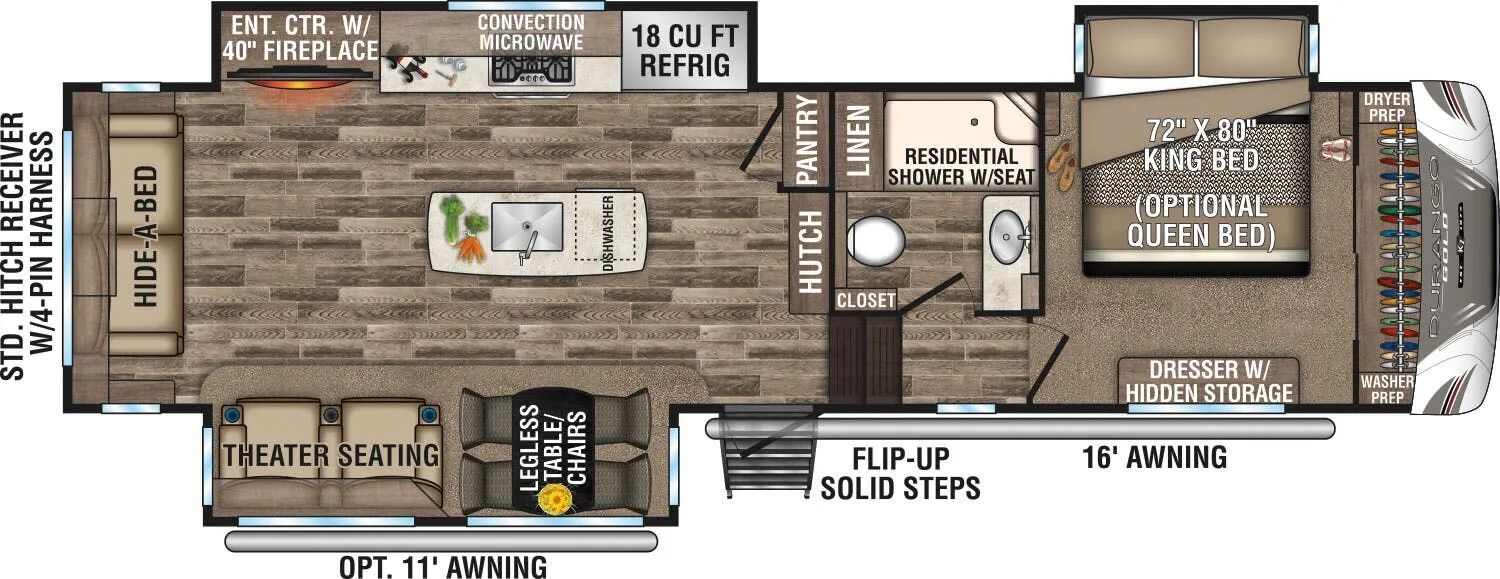 K-Z Durango Gold G356RLT floor plan