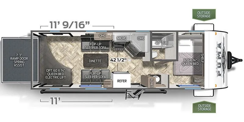 Palomino Puma XLE Lite 25TFC floor plan