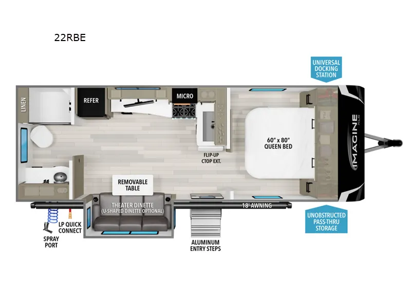 2025 Grand Design Imagine XLS 22RBE floor plan