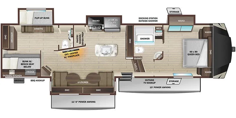 2022 Highland Ridge Open Range 374BHS - Floor plan