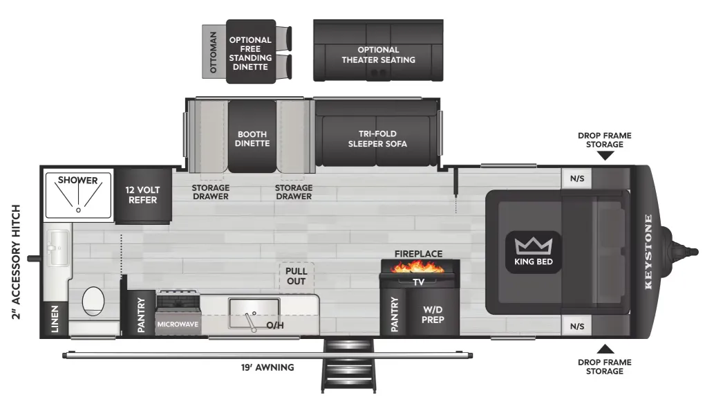 Keystone Cougar Western 26LBWE floor plan