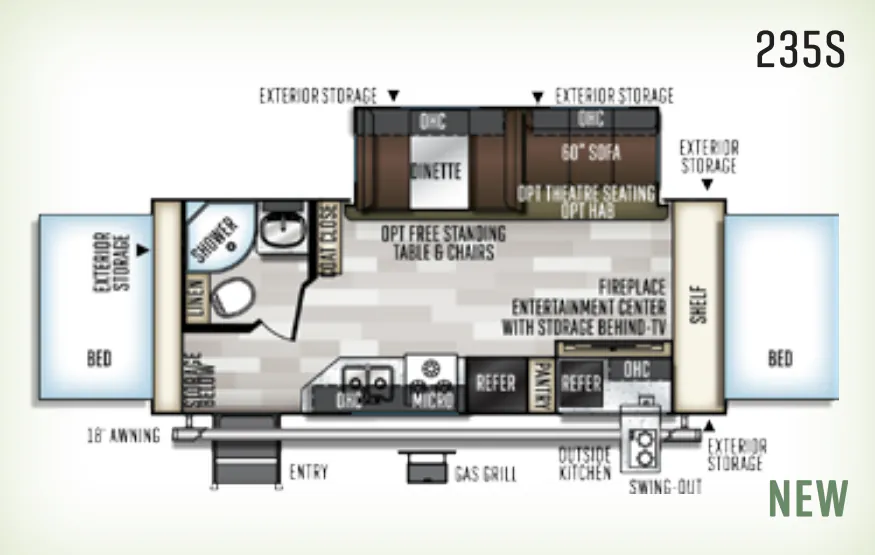 Forest River Flagstaff Shamrock 235S floor plan