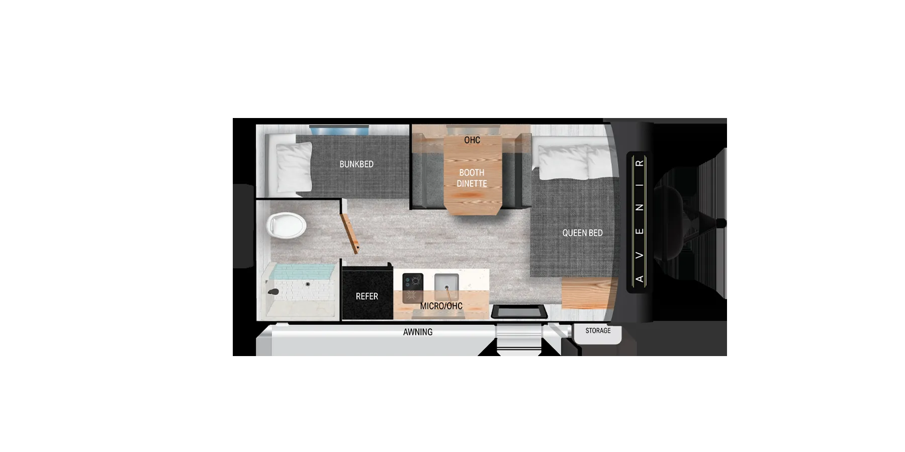 2025 Cruiser RV Avenir 17BH - Floor plan