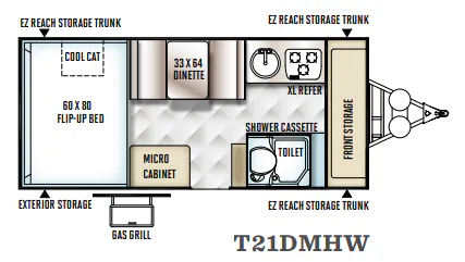 Forest River Flagstaff Hard Side T21DMHW floor plan