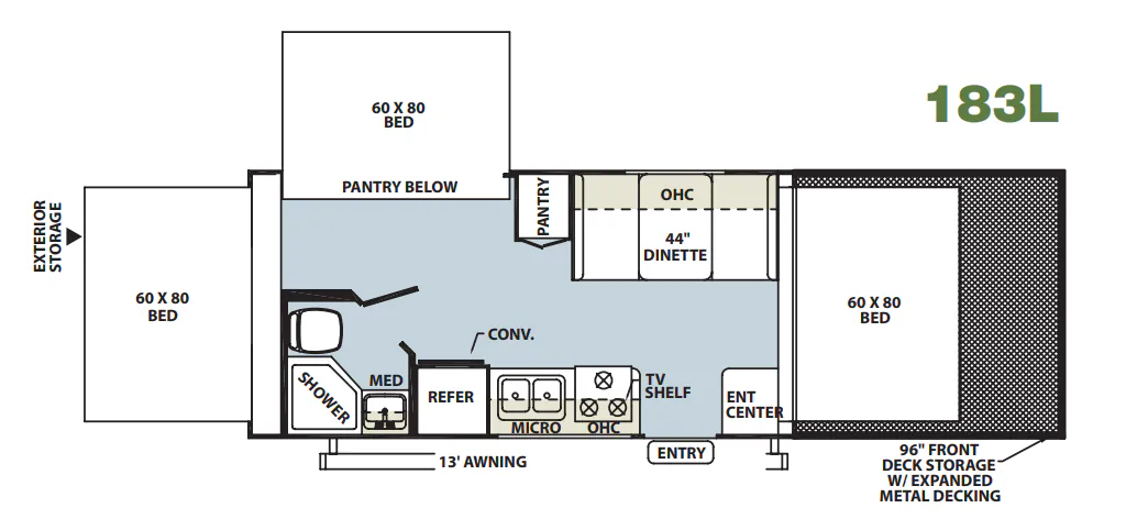 Forest River Rockwood Roo 183L floor plan