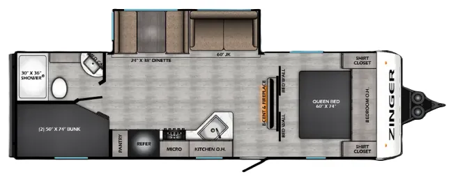 CrossRoads Zinger Lite 260BH floor plan
