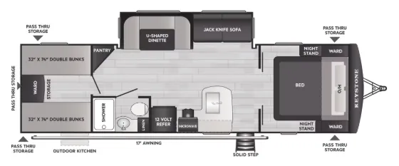 Keystone Bullet Classic 28QBC floor plan
