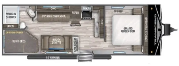 2022 Grand Design Transcend Xplor 247BH - Floor plan
